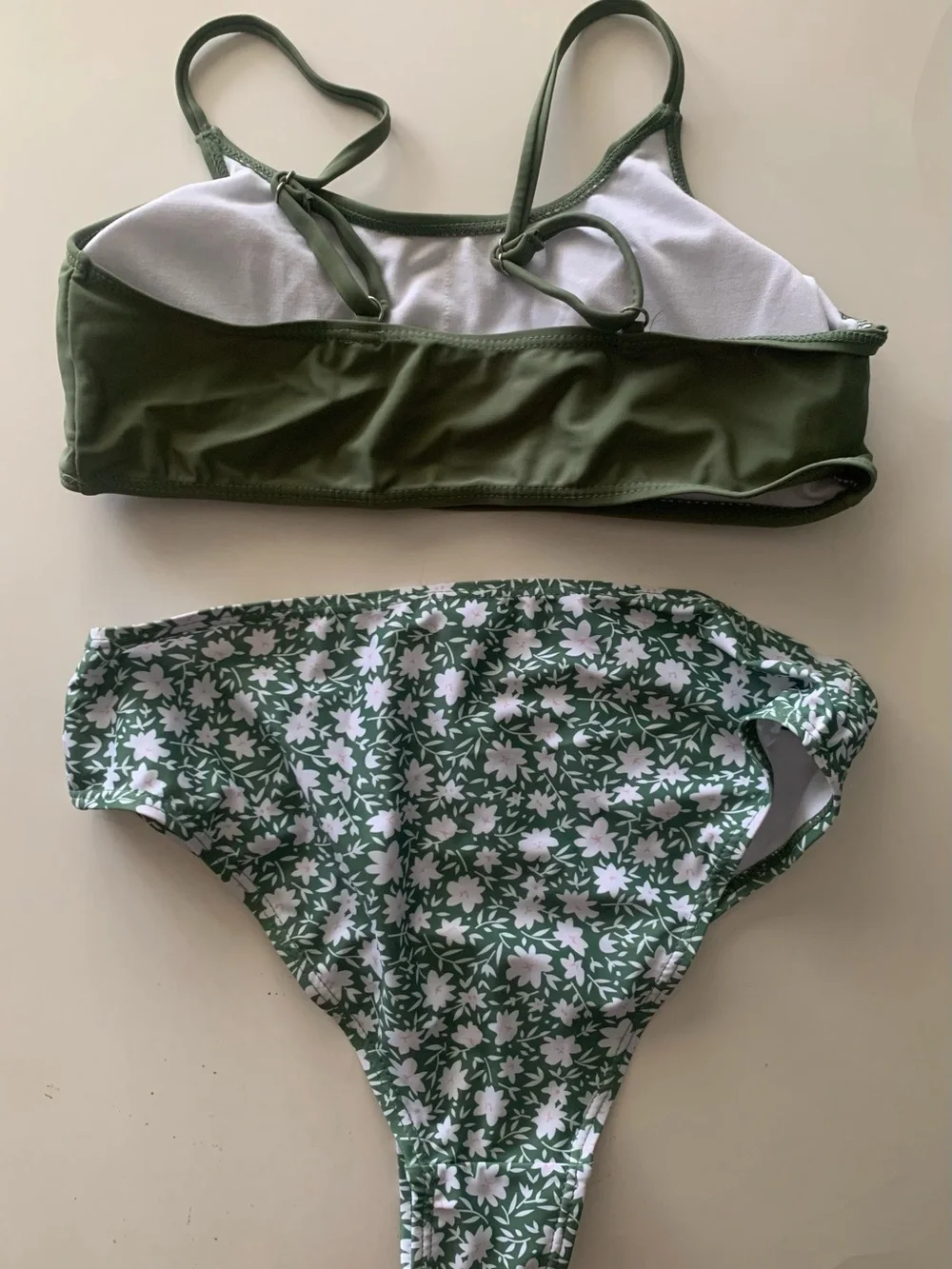 NEW SHEIN Teen Girls Green Floral Bikini Size 160 (13-14 yrs)